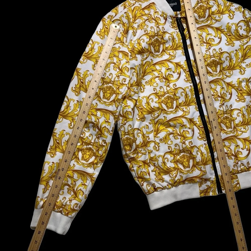 Shanbao Selection Women inspired print bomber jacket size missing is like large - Picture 3 of 9